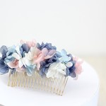 あじさいのふんわりコーム*navy*プリザーブドフラワー*結婚式*ウェディング*着物*和風*和装*浴衣*前撮り*髪飾り