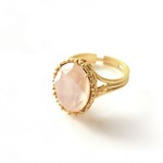 Swarovski Crystal Royal Ivory Cream Oval Jewel Gold Ring