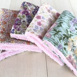 □447 今治タオル ミニハンカチ5P リバティ風花柄  ピンクパイル