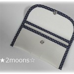通帳ケース　2冊用　*　カード&印鑑入れ　*ドット