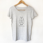 フクロウさんレディースTシャツ(オートミール)