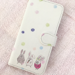 うさぎと水玉模様  スマホケース iPhone7  iPhone8