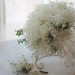 【O様オーダー品】かすみ草とカモミールのナチュラルブーケ＆ヘッドドレス
