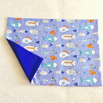 お魚いっぱいのランチョンマット 、紫