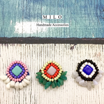 ☆1点もの☆ボヘミアンなビーズ刺繍とさざれのピアス/イヤリング