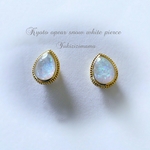 送料無料/京都オパール　snow white pierce/チタン