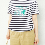 《特別価格》“アイハブアブレッド”Tシャツ・Ｍ（ボーダー×グリーン）