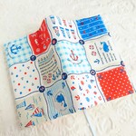 ラスト1枚☆≪再販≫　マリン柄のブックカバー(文庫本size)