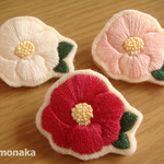 刺繍ブローチ　椿
