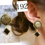 192＊アンティーク太陽ビーズ イヤリング ピアス ハンドメイド