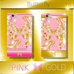 Butterfly Gold✨Pinkスマホケース【ハードカバー】