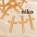 ゴールドチャーム♬シンプルな十字架　10個
