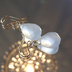 値下げしました！！フロストクォーツのシンプルピアス14kgf