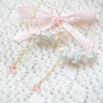 乙女と蝶々のハートフープ♡ピアス