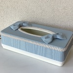  ♡再販♡ ティッシュケース  ボックスティシュ モアレ生地