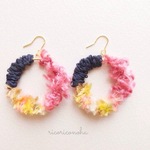 *fuwayura* フープピアス  navy × pink