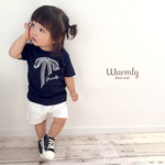 名前入り★リボンTシャツ〔ネイビー〕／出産祝い／誕生日／プレゼント