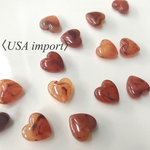 〈USA import〉マーブルオレンジ×ハニー アクリル ハートビーズ (8個)