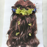 サムシングブルーとグリーンのヘアアクセサリーセット☆成人式　髪飾り 花飾り　袴　振袖　結婚式　ウェディングドレス　カラードレス　ヘアアレンジ