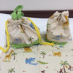 ★便利★持ち手つきお弁当袋 コップ入れ  ランチョンマット3点セット