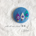 雫の森  刺繍ブローチ ヘアゴム