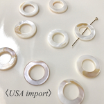 〈USA import〉 マザーオブパール シェル ドーナツ ビーズ（4個 ）