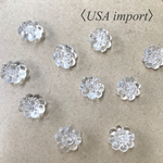  〈USA import〉 トランスペアレント クリア フラワー  ビーズ (8個)