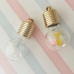2組セット／豆電球型ガラスボトル＆キャップ（ソケット）のセット／型番ガラスドーム①２セット