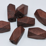 《10個》ウッドビーズ ダイヤカット brown