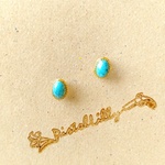 No.4109 送料込♥金縁オーバルピアス