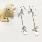 チェコドロップのチェーンピアス    クリスタル