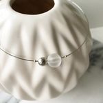 Clear ball × silver metal ball wire choker (NO.986）