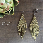 【再販】seedbeads fringe earring - yellow