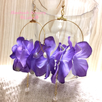 【SALE】紫のあじさい   フープピアス