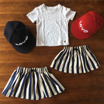 ネイビーストライプ ギャザースカート baby size