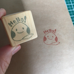 消しゴム はんこ 桃のHello!