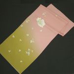 （97）正絹・丹後ちりめん・きものはぎれ・110センチ・ピンク・桜萩楓