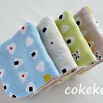 おむすび☆コロリン♪♬︎♡ふわふわ&やわらかな８重ガーゼ ハンカチ♪４枚セット