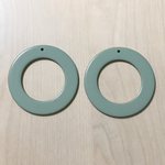 VINTAGE ALOE GREEN ACRYLIC ROUND FLAT PENDANTS BEADS