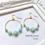 ターコイズのフープピアス／イヤリング