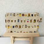 オシャレなコーヒー柄のポーチ モカ