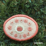 ピンクのお花刺繍ブローチ✴︎237