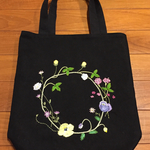 手刺繍 トートバッグ コスモ刺繍布