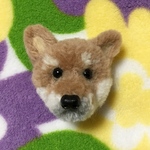 動物ぽんぽん　柴犬ブローチ（小）