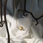 シャンパン色コットンパールのネックレス