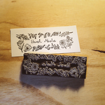 ボタニカルフレーム hand made ワンポイント 消しゴムはんこ