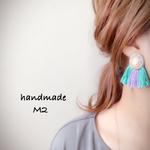再販11♡カラフル♡ダブルカラーフリンジピアス