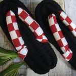 布ぞうり：再販red&white市松模様２４ｃｍ＊hayanseさま専用＊
