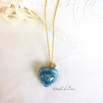 紫陽花のぷっくりハート♡ネックレス