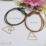 華奢✨ さんかくレザーブレスレット